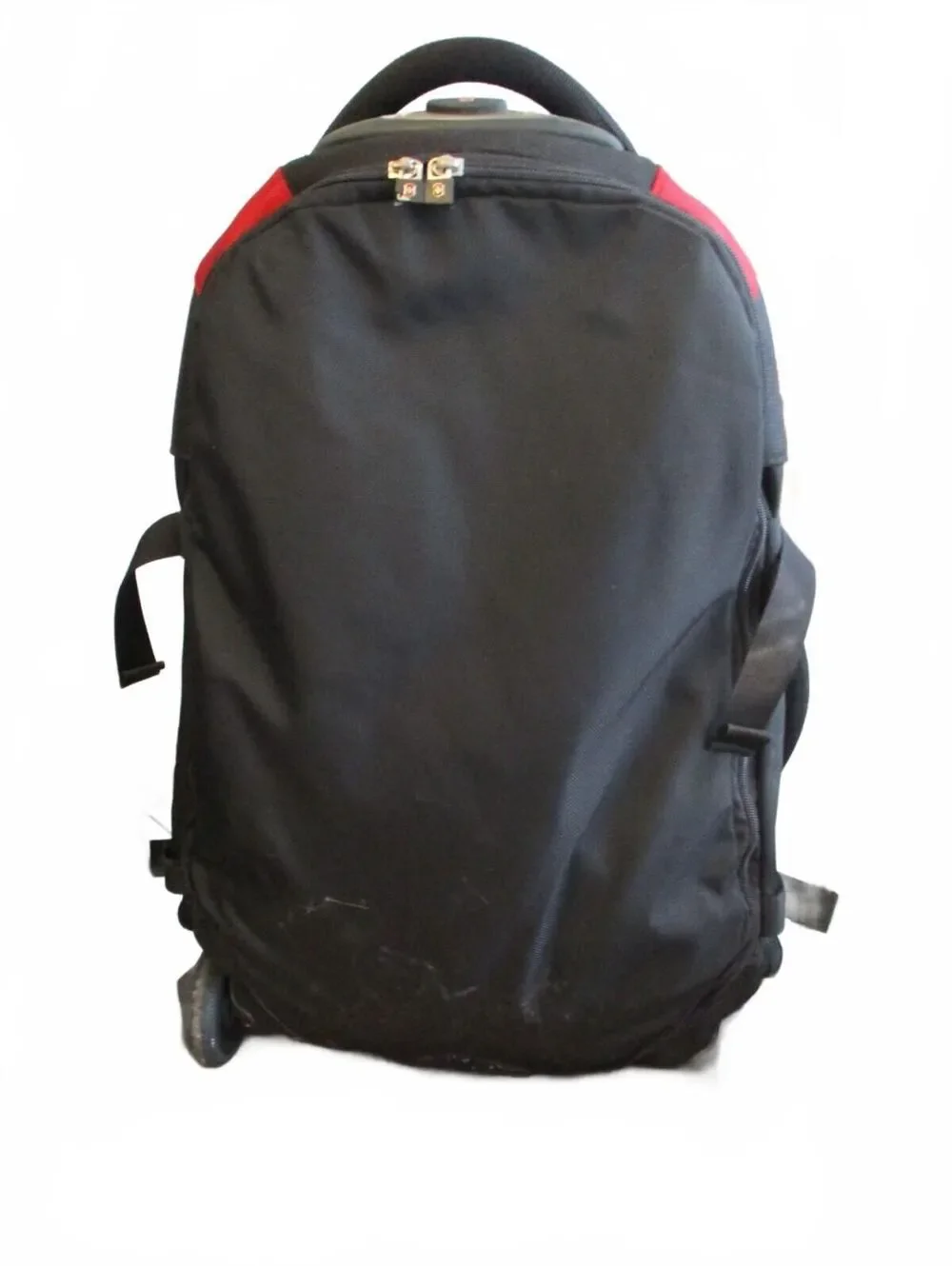 Victorinox E-Motion 360 Rolling Backpack Convertible Luggage Red Black Wear